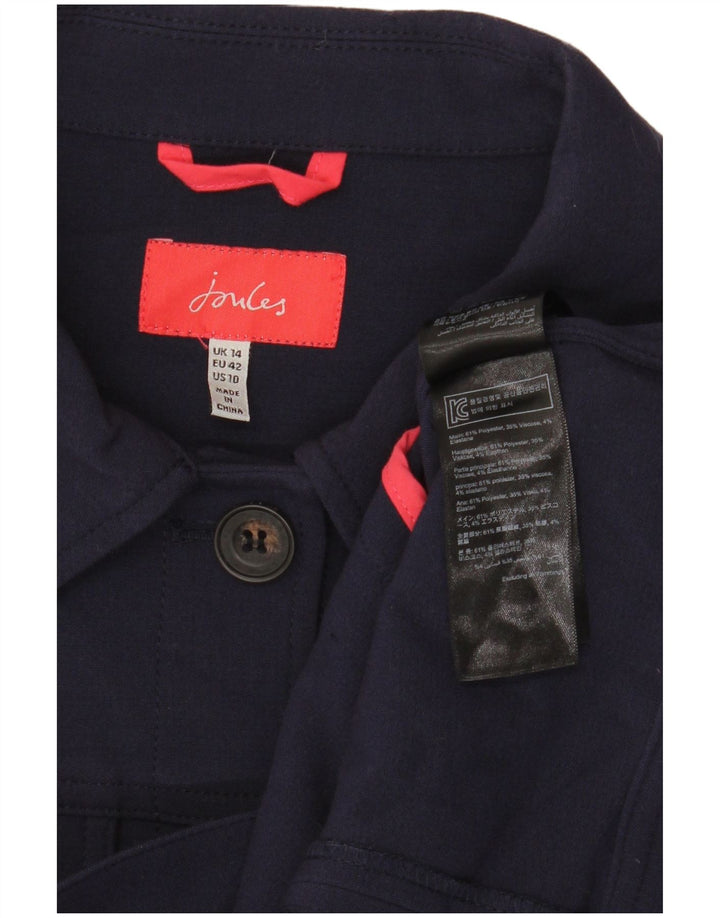 Joules Womens Crop Bomber Jacket UK 14 Large  Navy Blue Polyester