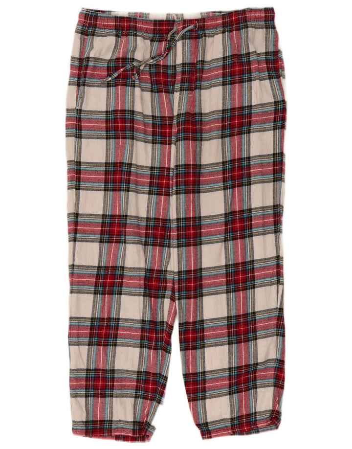 Marks & Spencer Womens Chino Trousers Large W34 L26 Multicoloured Check