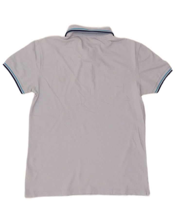 Fred Perry Mens Polo Shirt Medium Blue Striped Cotton