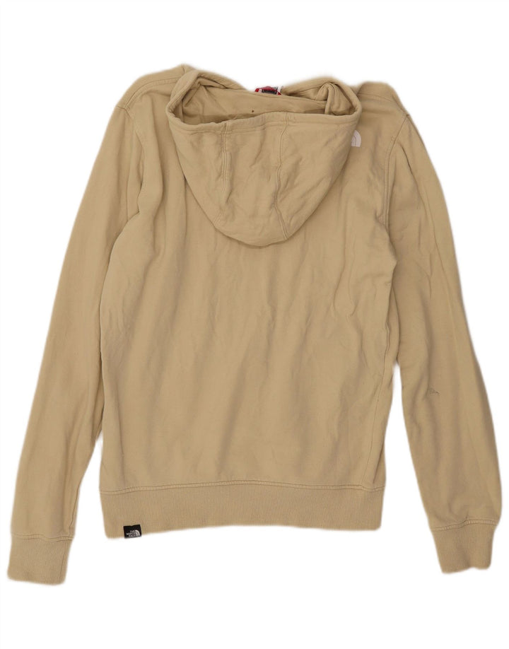 THE NORTH FACE Mens Hoodie Jumper Small Beige Cotton