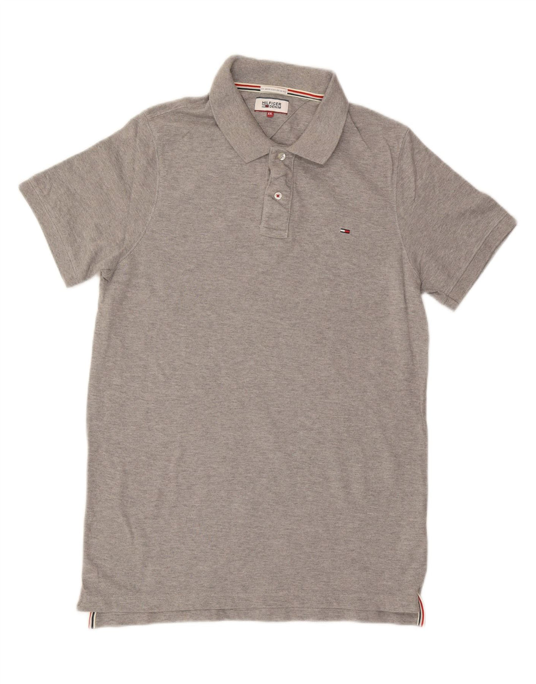 TOMMY HILFIGER Mens Polo Shirt 2XL Grey Cotton