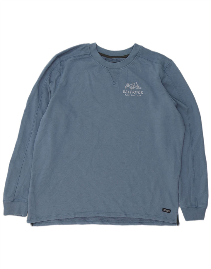 Saltrock Mens Graphic Sweatshirt Jumper 2XL Blue Cotton