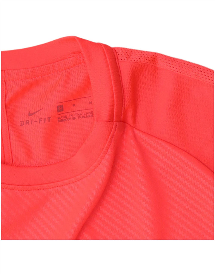 Nike Mens Dri Fit Graphic T-Shirt Top Medium Pink Pinstripe Polyester