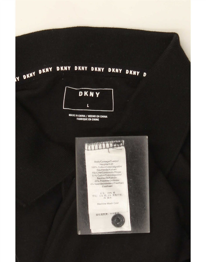 Dkny Mens Polo Shirt Large Black Cotton