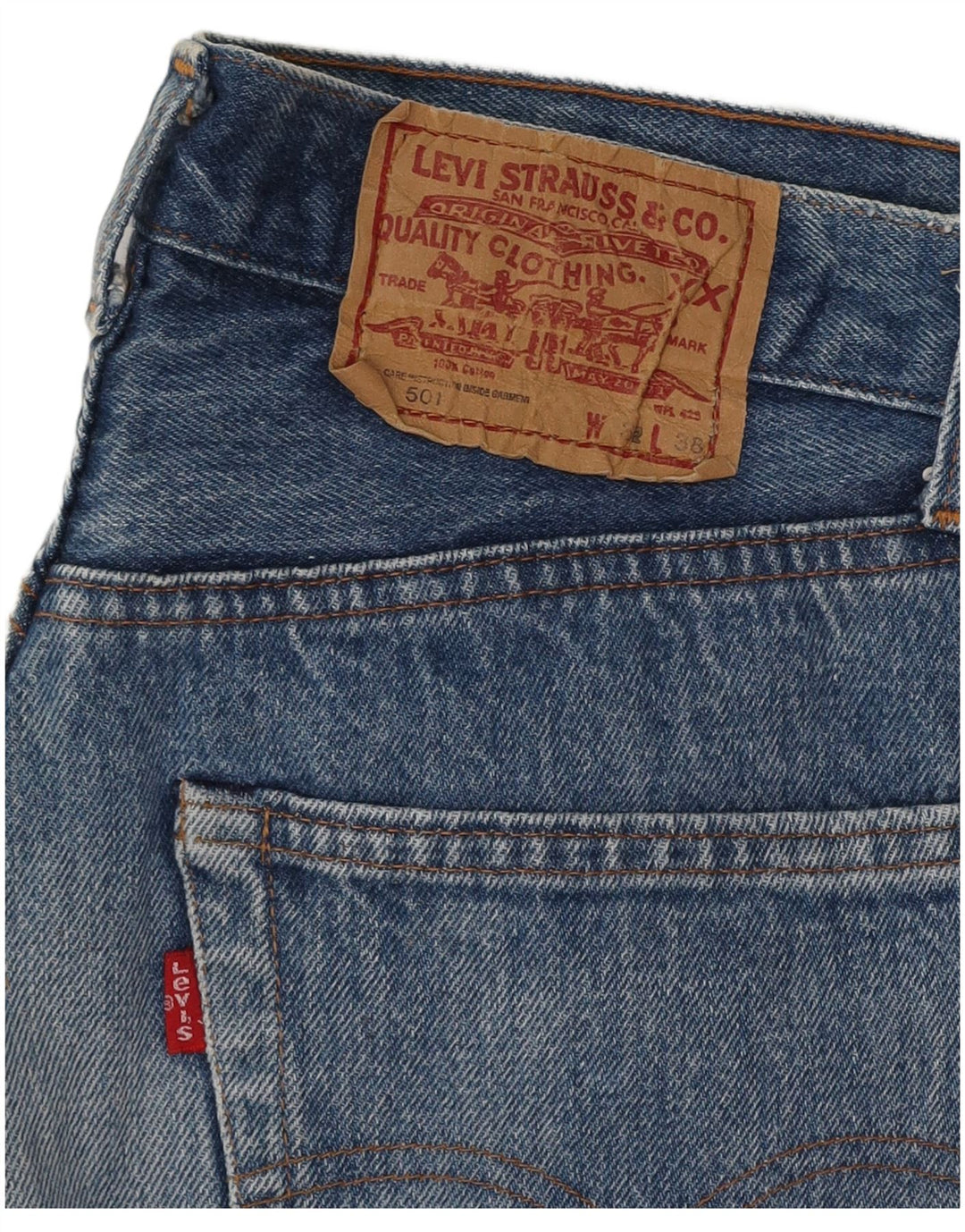 Levi's Mens 501 Straight Jeans W32 L28 Blue Cotton