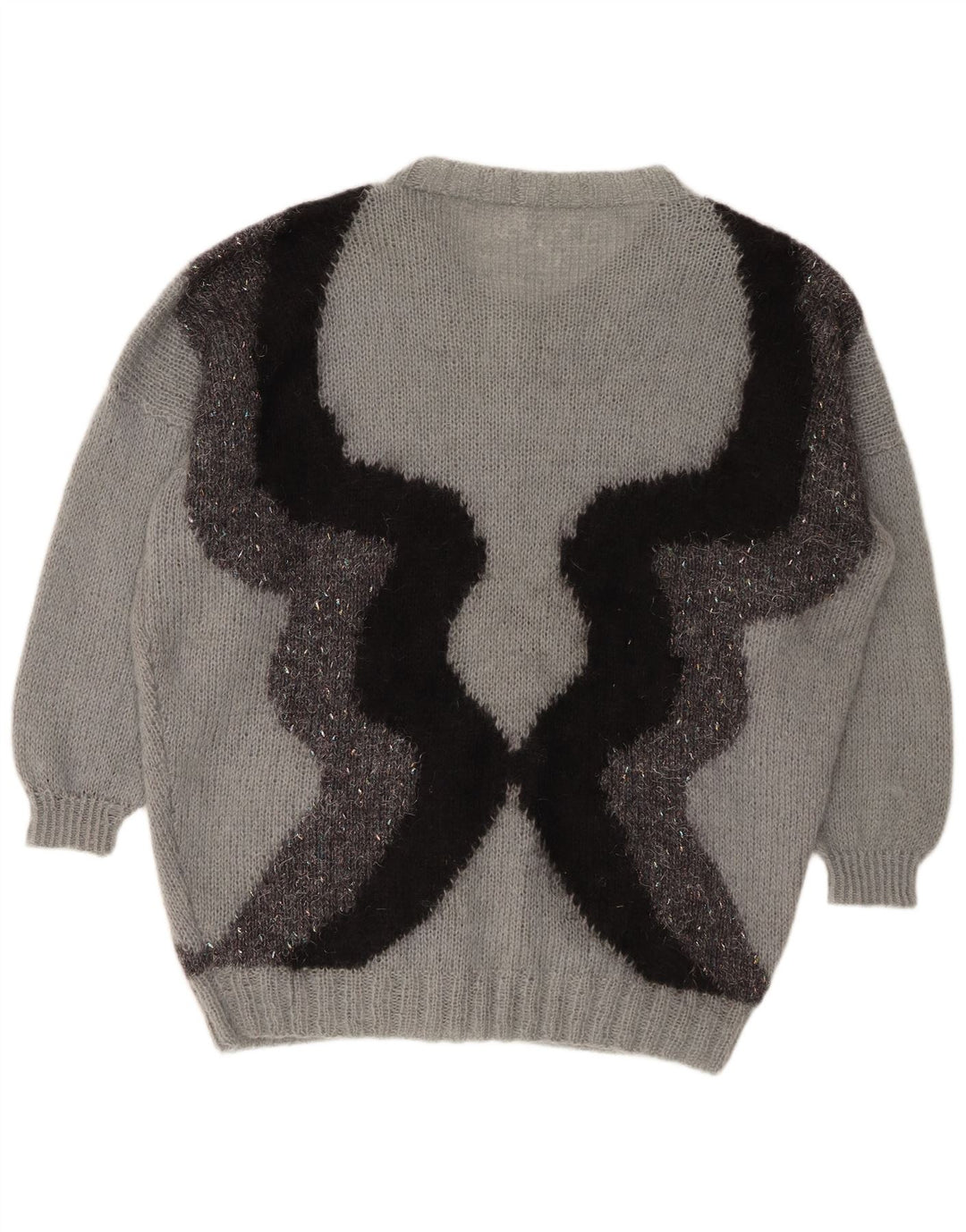 VINTAGE Womens Cardigan Sweater UK 20 2XL Grey Colourblock