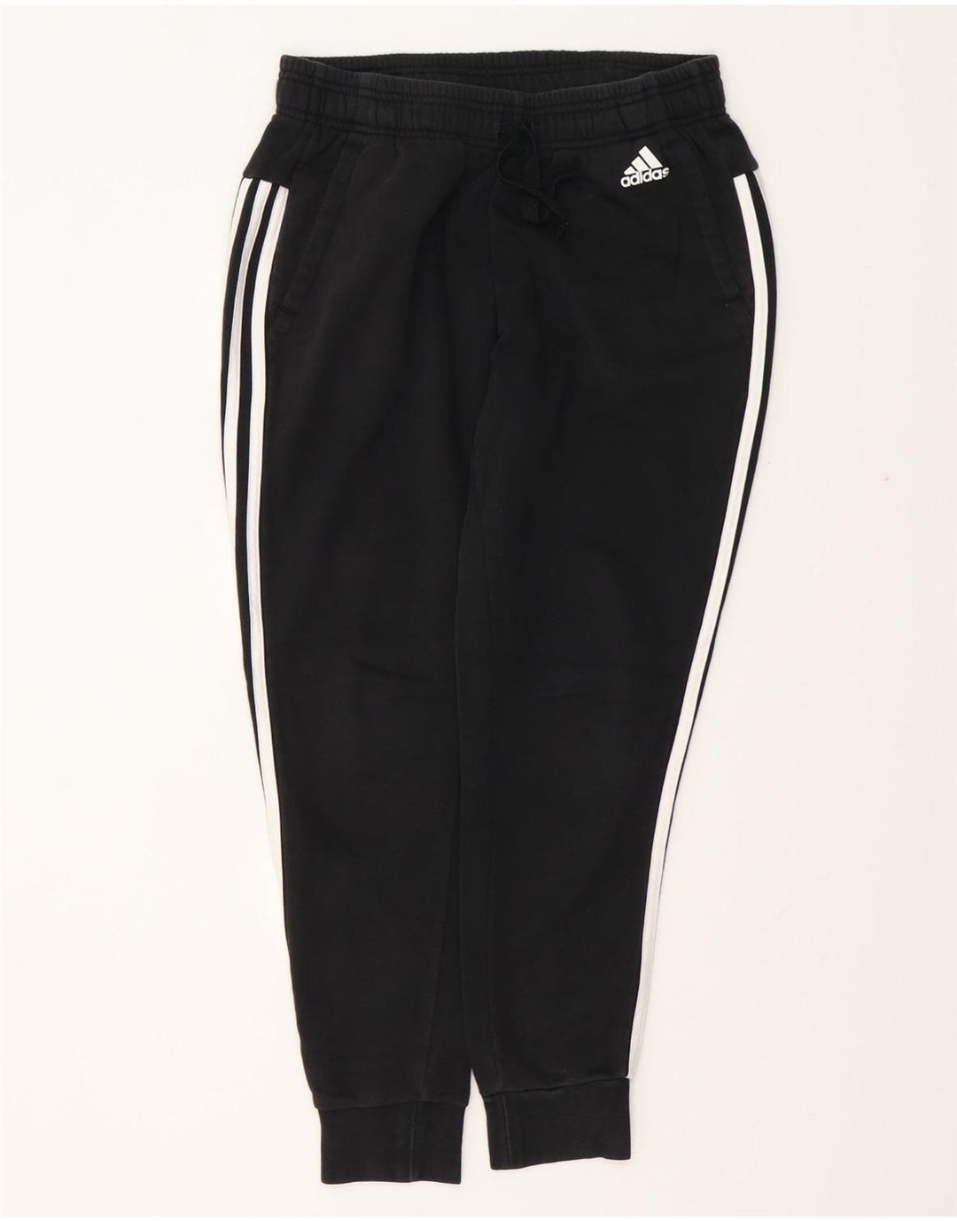 ADIDAS Womens Tracksuit Trousers Joggers UK 8/10 Small  Black Cotton
