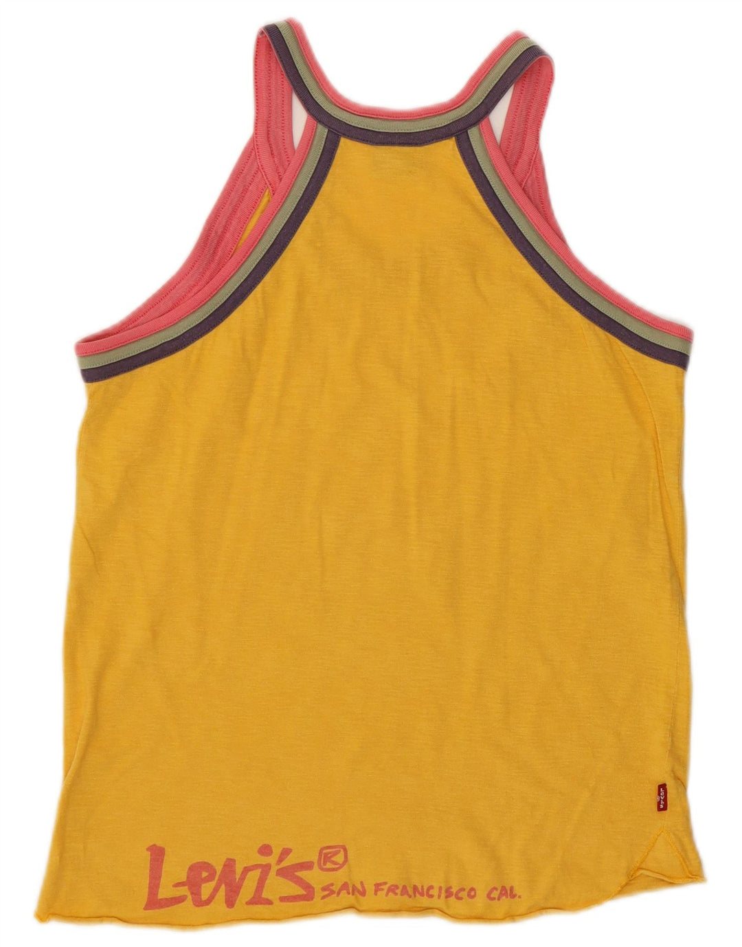 Levi's Womens Graphic Vest Top UK 14 Medium Yellow