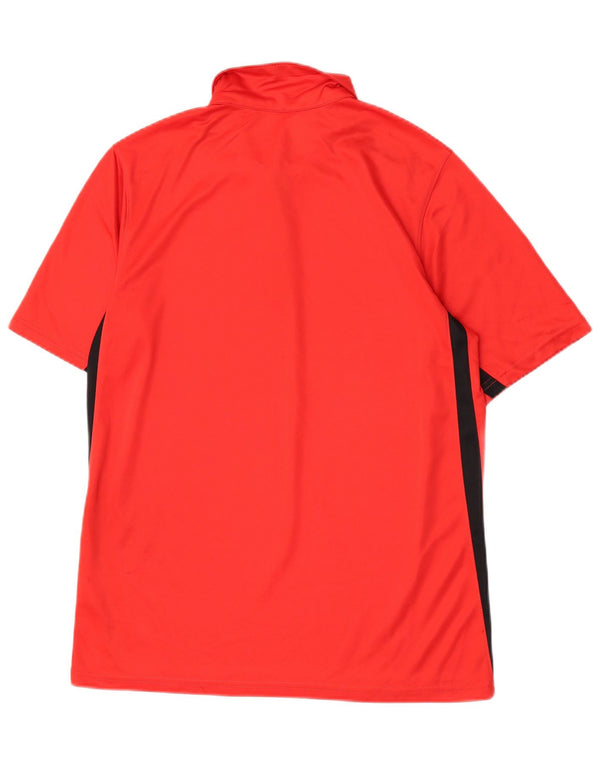 Nike Mens Dri Fit Polo Shirt Medium Red Colourblock Polyester