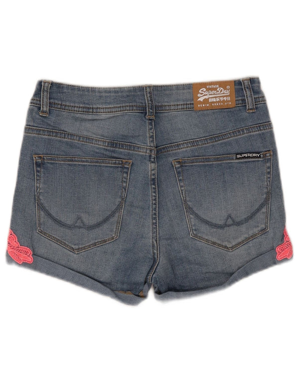 SUPERDRY Womens Denim Shorts W28 Medium  Blue Cotton