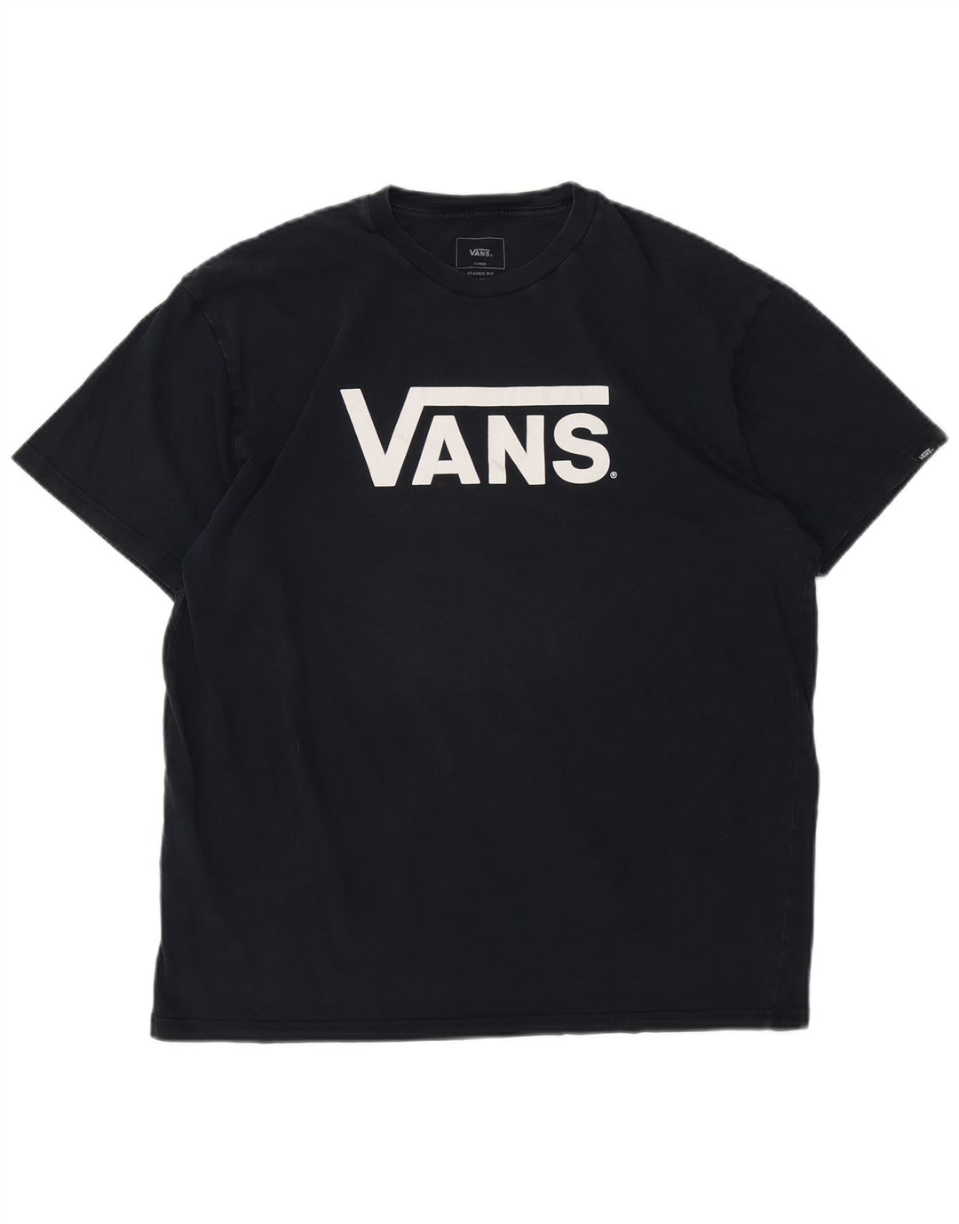 VANS Mens Classic Fit Graphic T-Shirt Top Large Navy Blue Cotton