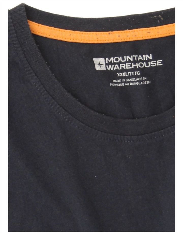 Mountain Warehouse Mens Graphic T-Shirt Top 3XL Navy Blue Cotton