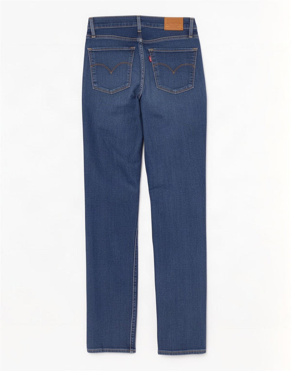 Levi's Womens 724 High Rise Straight Jeans W27 L30 Blue Cotton