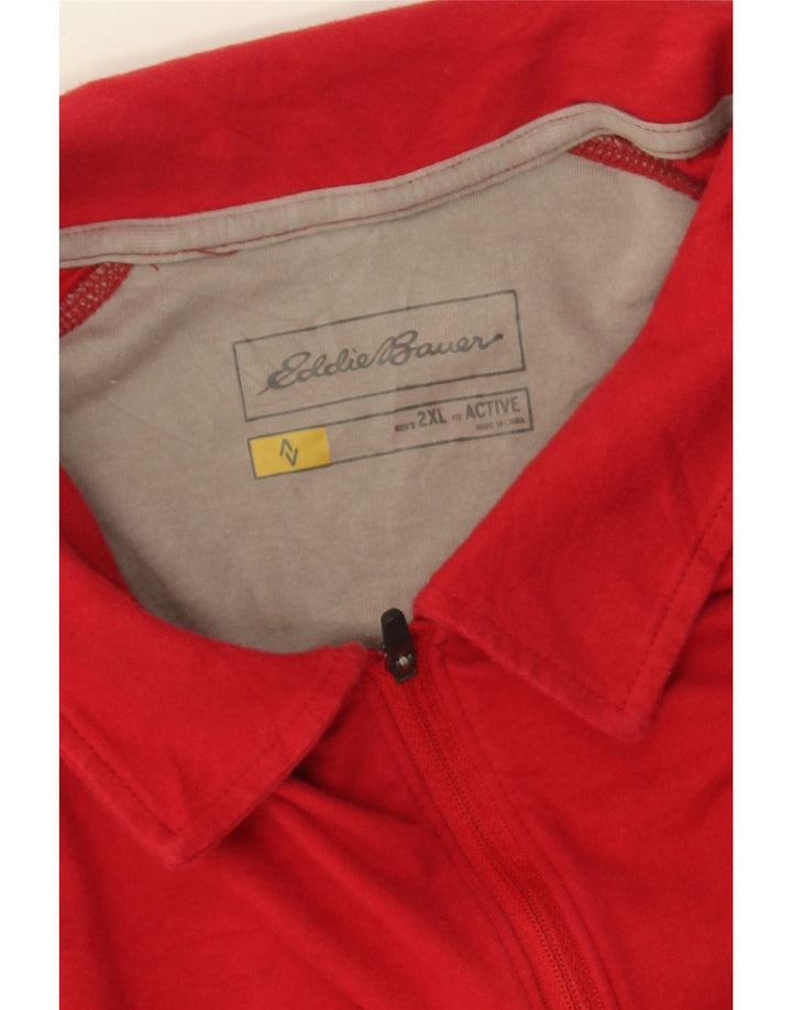 EDDIE BAUER Mens Polo Shirt 2XL Red Cotton Vintage Eddie Bauer and Second-Hand Eddie Bauer from Messina Hembry 
