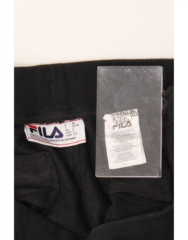 FILA Mens Tracksuit Trousers Joggers Small  Black Cotton