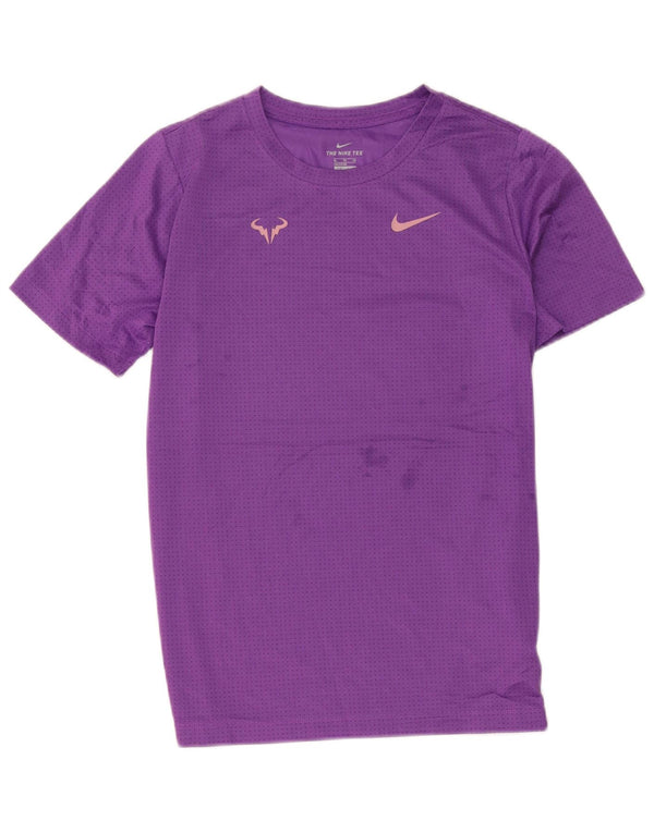 Nike Boys Rafa T-Shirt Top 13-14 Years XL Purple Spotted Polyester