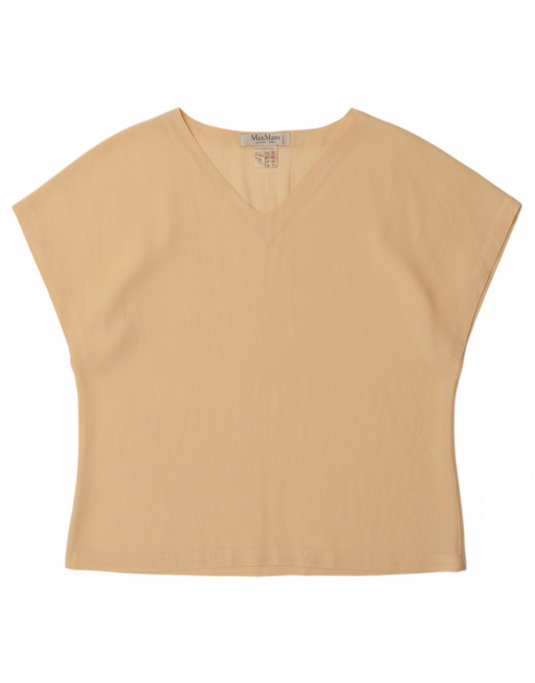 MAX MARA Womens T-Shirt Top UK 14 Large  Beige Silk