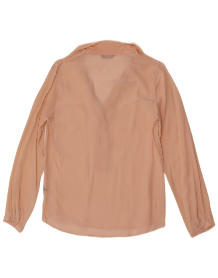 Massimo Dutti Womens Loose Fit See Through Pullover Shirt EU 36 XS Pink