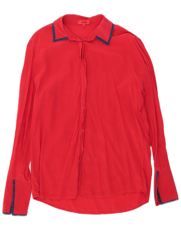 Hugo Boss Womens Shirt EU 38 Medium Red Silk