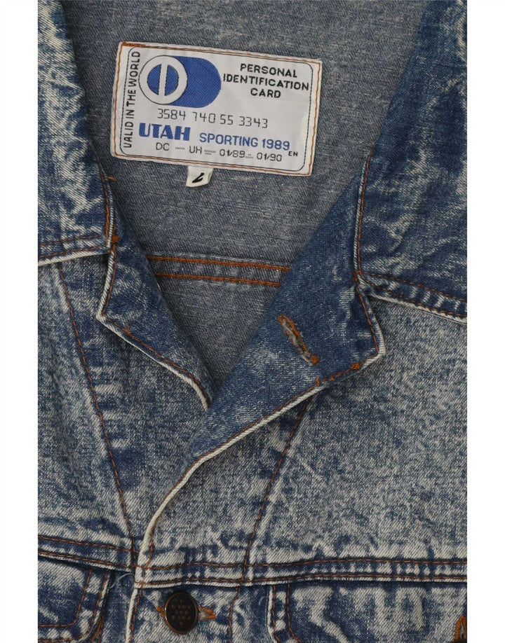 Vintage Mens Denim Jacket UK 38 Medium Blue