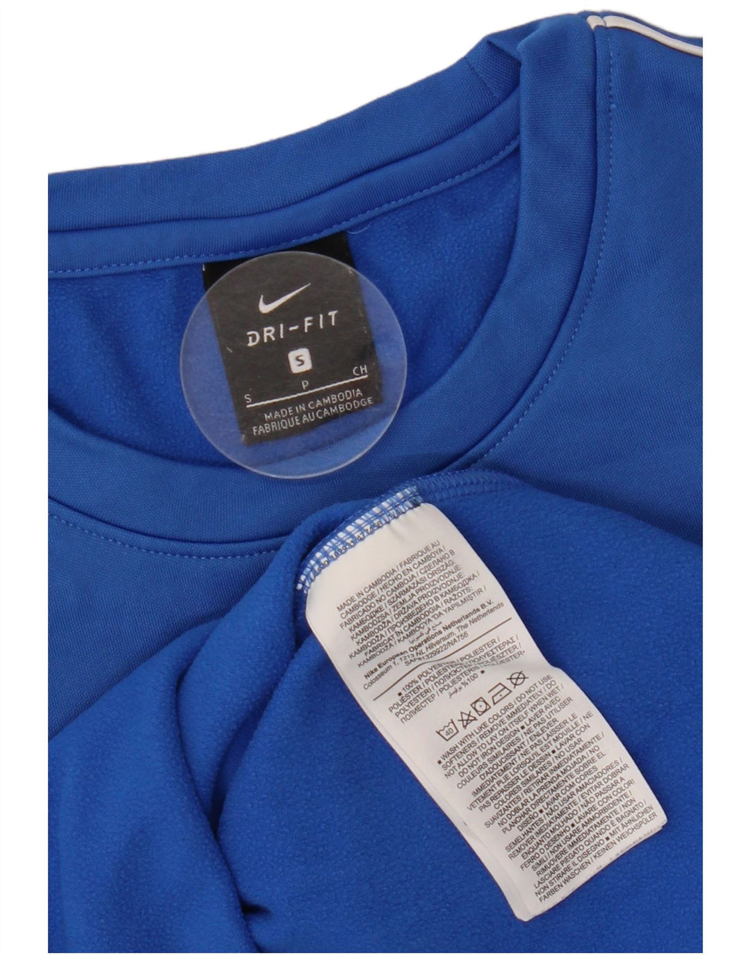 NIKE Mens Dri Fit Top Long Sleeve Small Blue Polyester