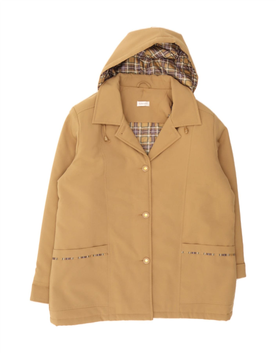 DAMART Womens Hooded Overcoat UK 20 2XL  Beige Polyester Vintage Damart and Second-Hand Damart from Messina Hembry 
