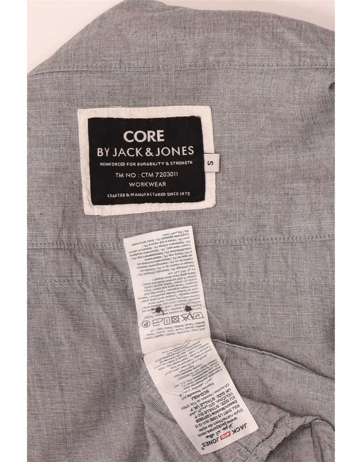Jack & Jones Mens Roll Neck Shirt Small Grey Cotton