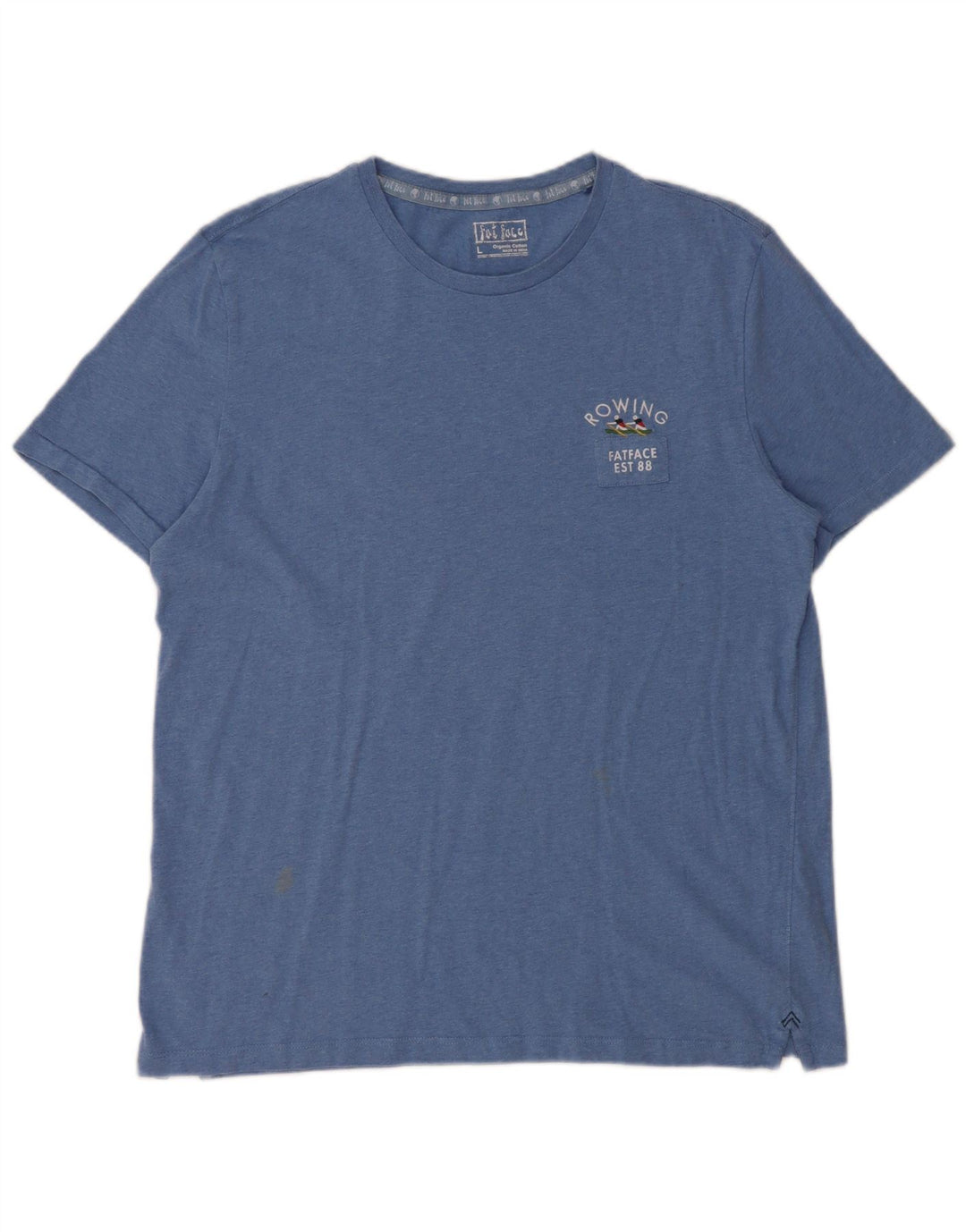 Fat Face Mens Graphic T-Shirt Top Large Blue Cotton