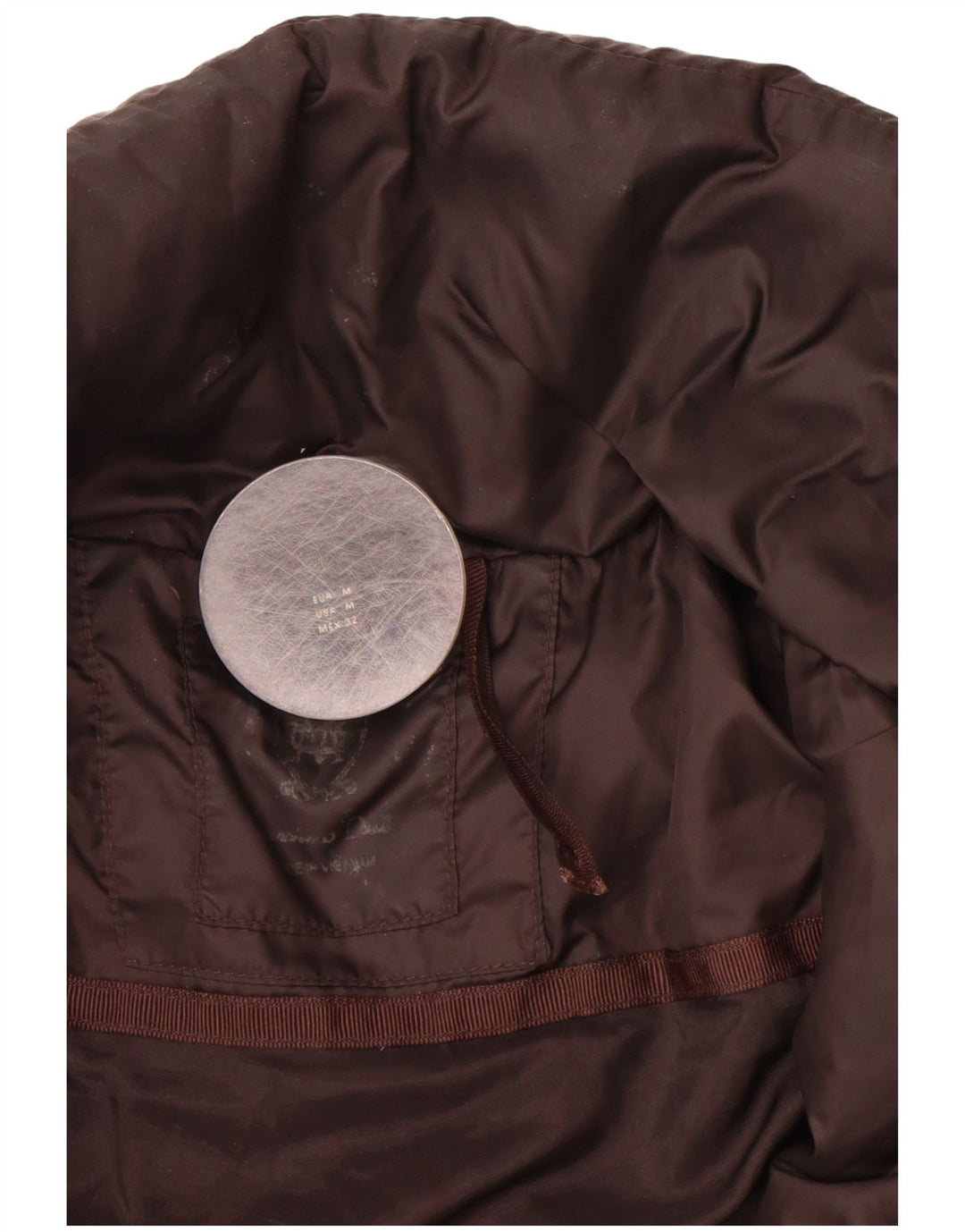MASSIMO DUTTI Womens Padded Coat UK 14 Medium Brown Polyester