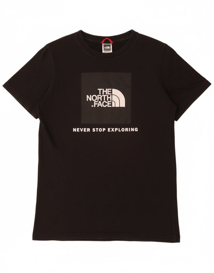 THE NORTH FACE Boys Graphic T-Shirt Top 14-15 Years XL Black Cotton