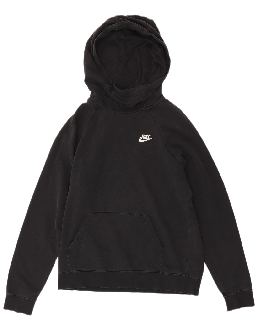NIKE Womens Hoodie Jumper UK 14 Medium Black Cotton