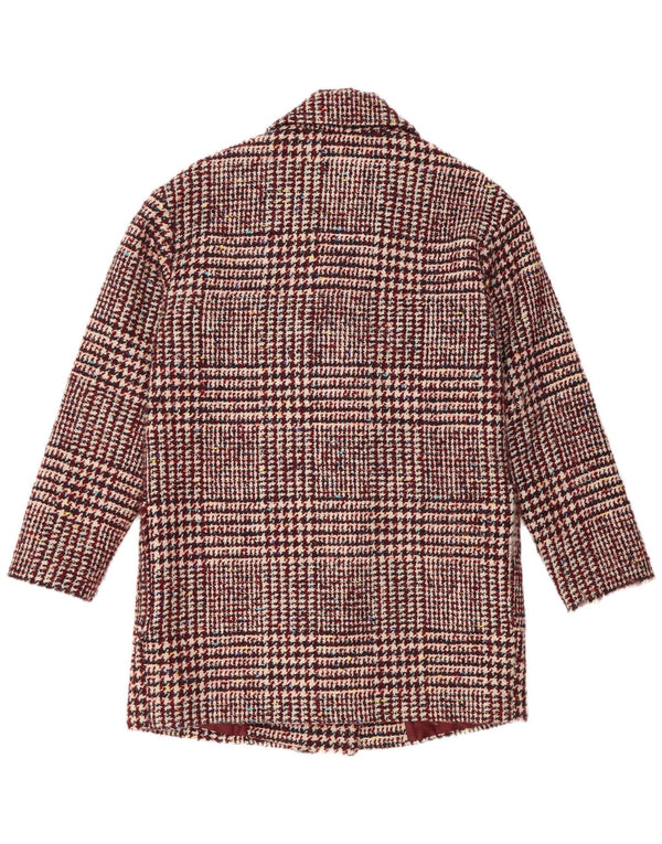 Esprit Womens Double Breasted Coat UK 10 Small Burgundy Polyester