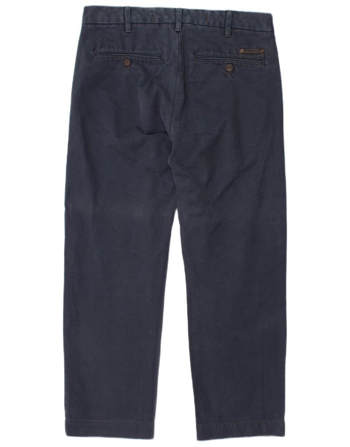 MARLBORO CLASSICS Mens Straight Chino Trousers W33 L28 Navy Blue Cotton