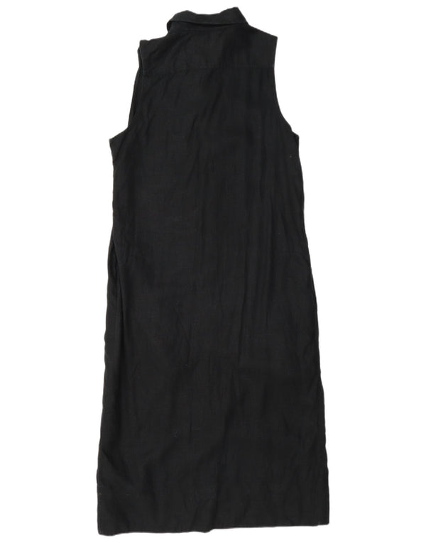 Polo Ralph Lauren Womens Sleeveless Shirt Dress US 6 Medium Black Linen