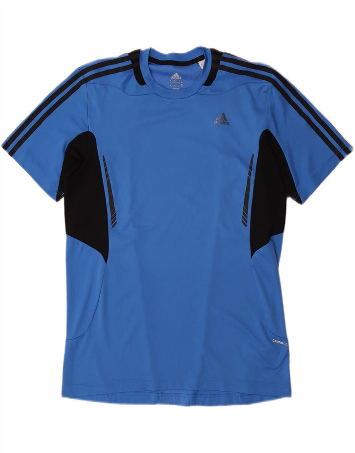 ADIDAS Mens Climacool T-Shirt Top Medium Blue Colourblock Polyester