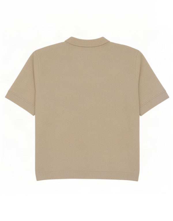 Marks & Spencer Mens Short Sleeve Crew Neck Jumper Sweater Small Beige