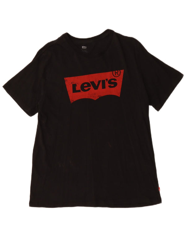 Levi's Mens Graphic T-Shirt Top Large Black Cotton