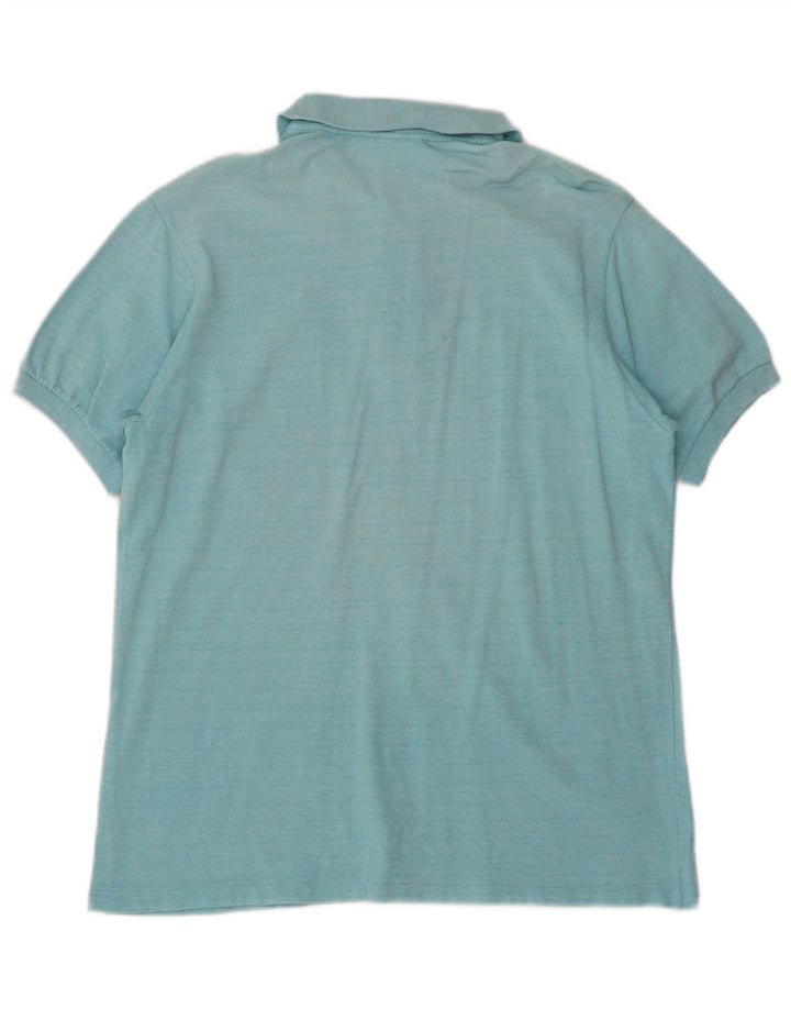 LACOSTE Mens Polo Shirt Size 5 Large Blue Cotton