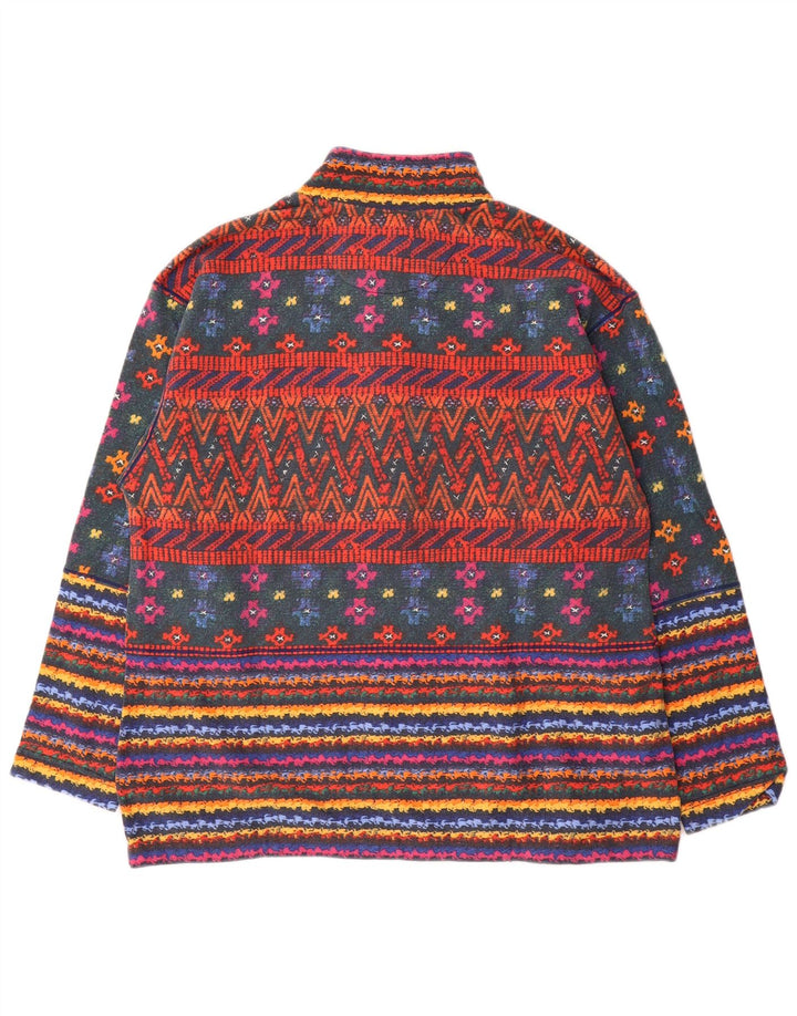 Meeting Mens Button Neck Sweatshirt Jumper Large Multicoloured Striped