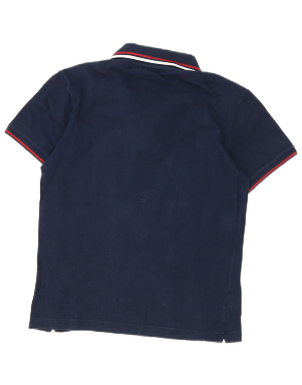 Fred Perry Mens Polo Shirt Small Navy Blue Striped Cotton