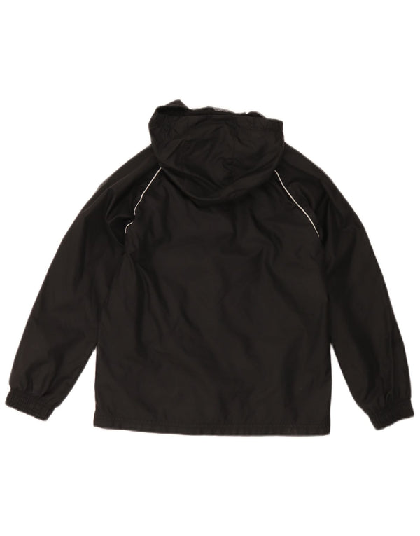 Adidas Boys Hooded Rain Jacket 7-8 Years Black Polyester