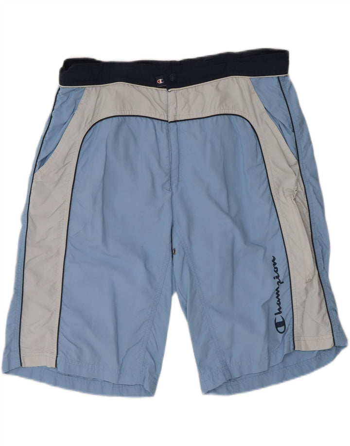 CHAMPION Mens Swimming Shorts XL  Blue Colourblock Polyester