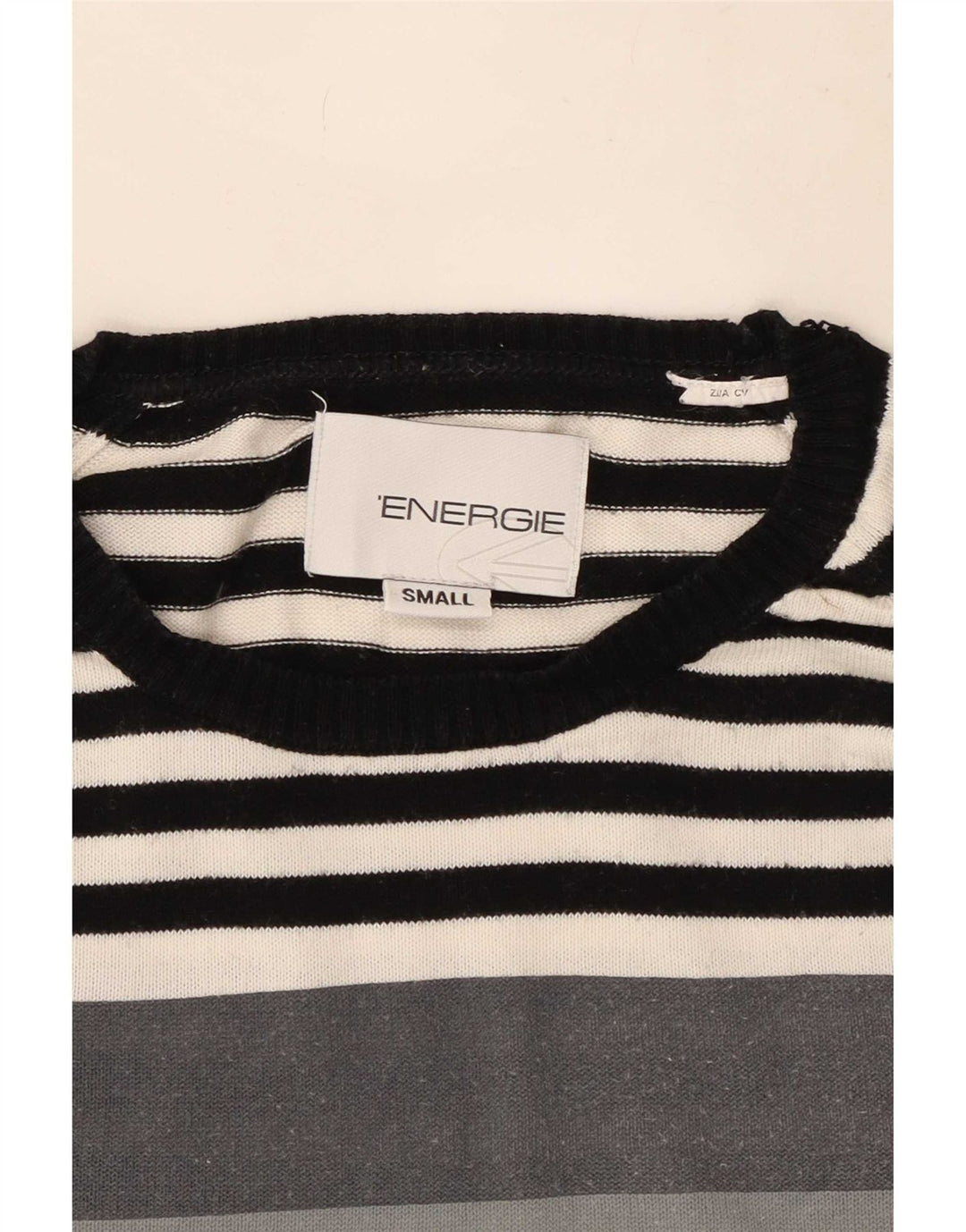 Energie Mens Crew Neck Jumper Sweater Small Grey Colourblock