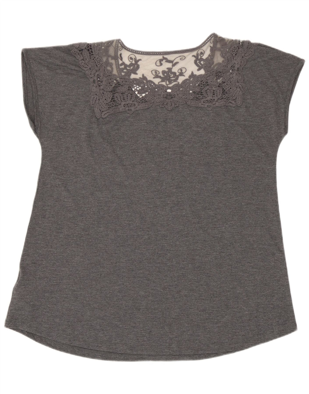 Marks & Spencer Womens Blouse Top UK 14 Large Grey Floral Polyester