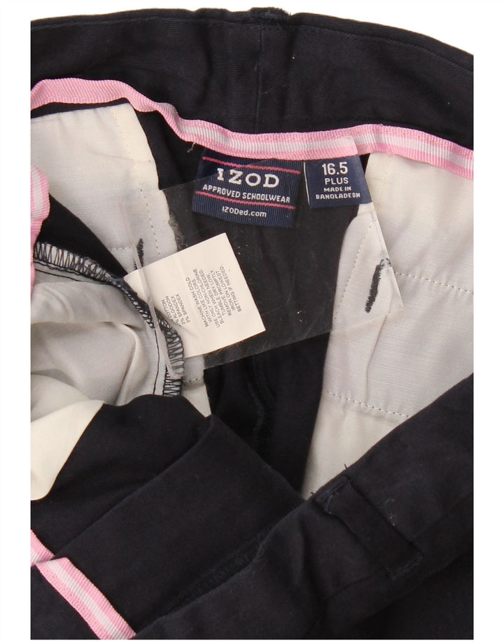 IZOD Boys Straight Chino Trousers 15-16 Years W30 L29 Navy Blue Cotton