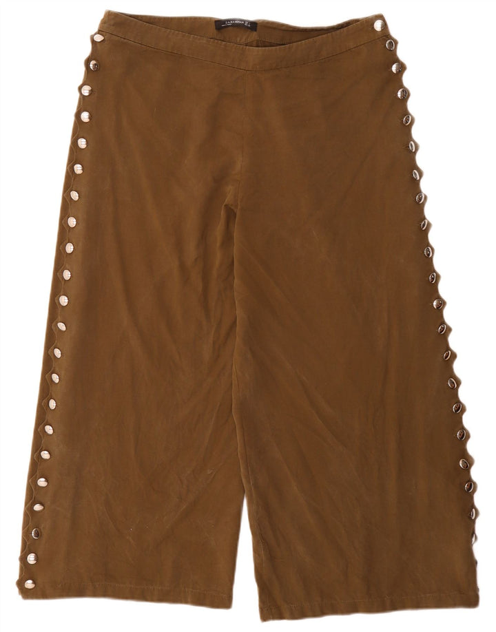 Zara Womens Capri Trousers Large W32 L24 Khaki