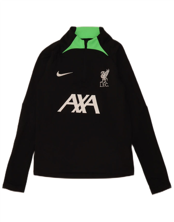 Nike Boys Zip Neck Pullover Tracksuit Top 10-11 Years Medium Black