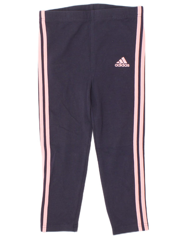 Adidas Girls Leggings 3-4 Years Navy Blue