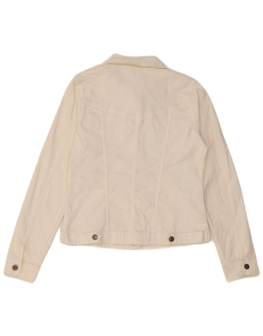 Lee Womens Riders Denim Jacket UK 10 Small White Cotton