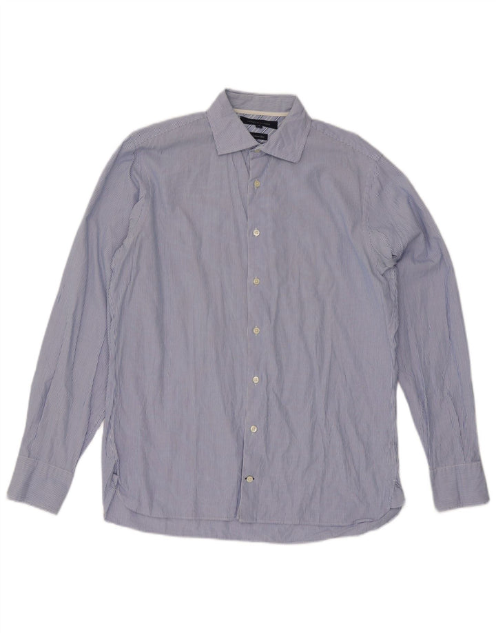 Tommy Hilfiger Mens Shirt Medium Blue Pinstripe Cotton